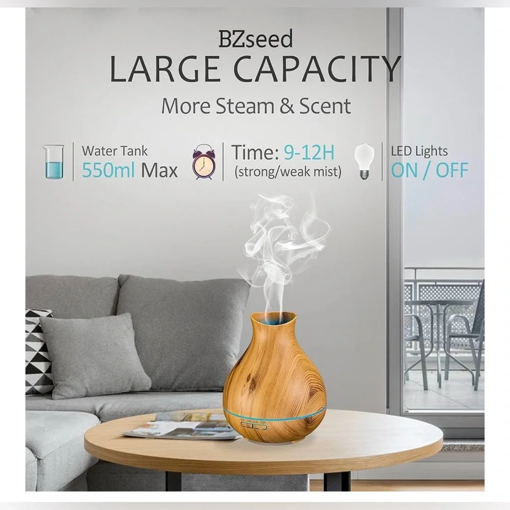 Essential Oil Diffuser Large Capacity with LED lights